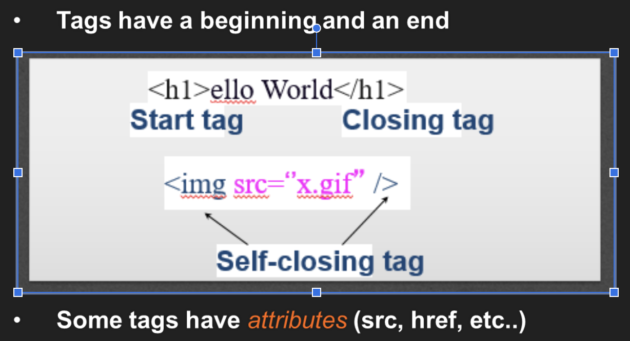 Sample tag structure